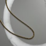 گردنبند استیل طلایی فلت ظریف